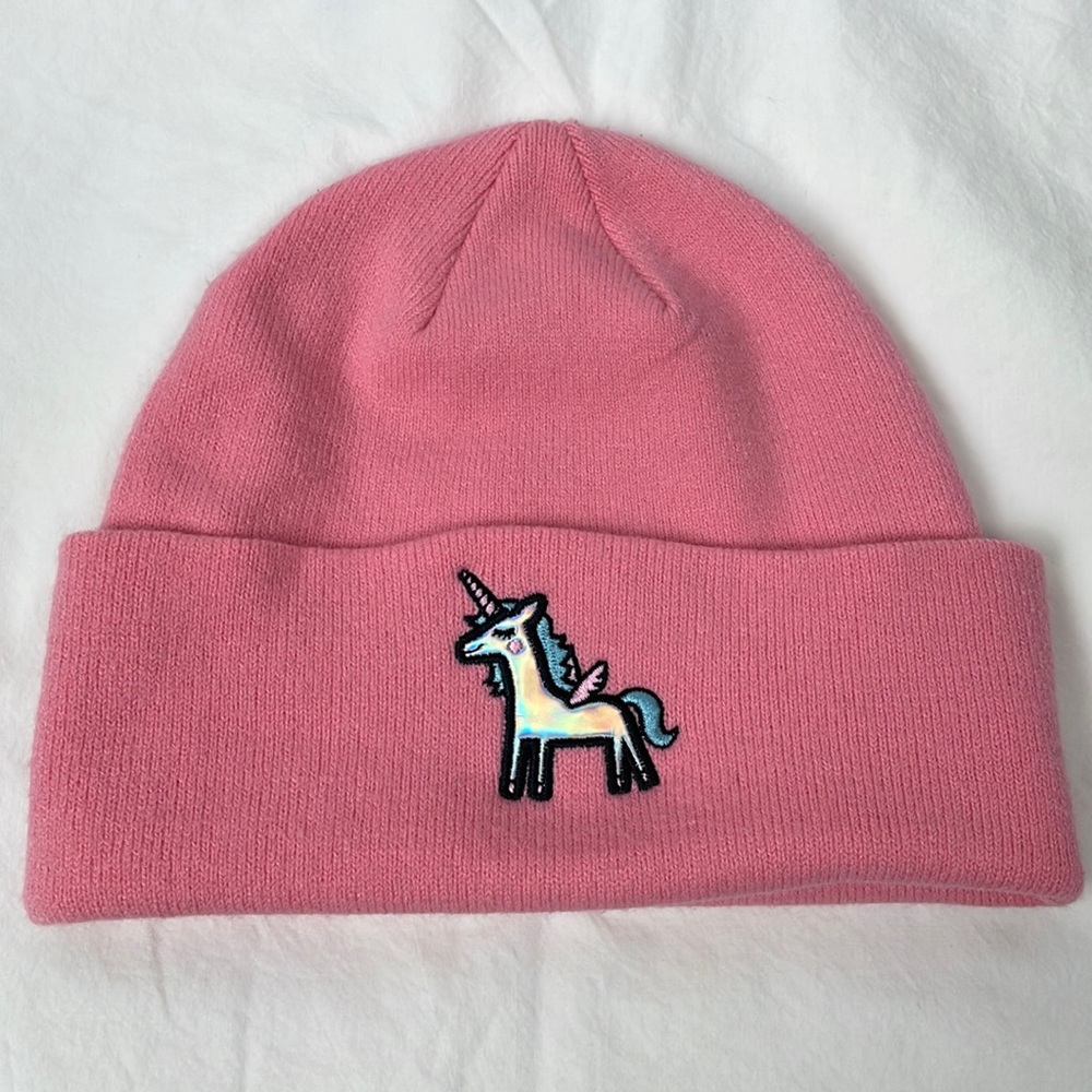 Divided by H&M Girls Light Pink Beanie with Unicorn - One Size